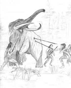 Mammoth was a major source of food for early inhabitants.